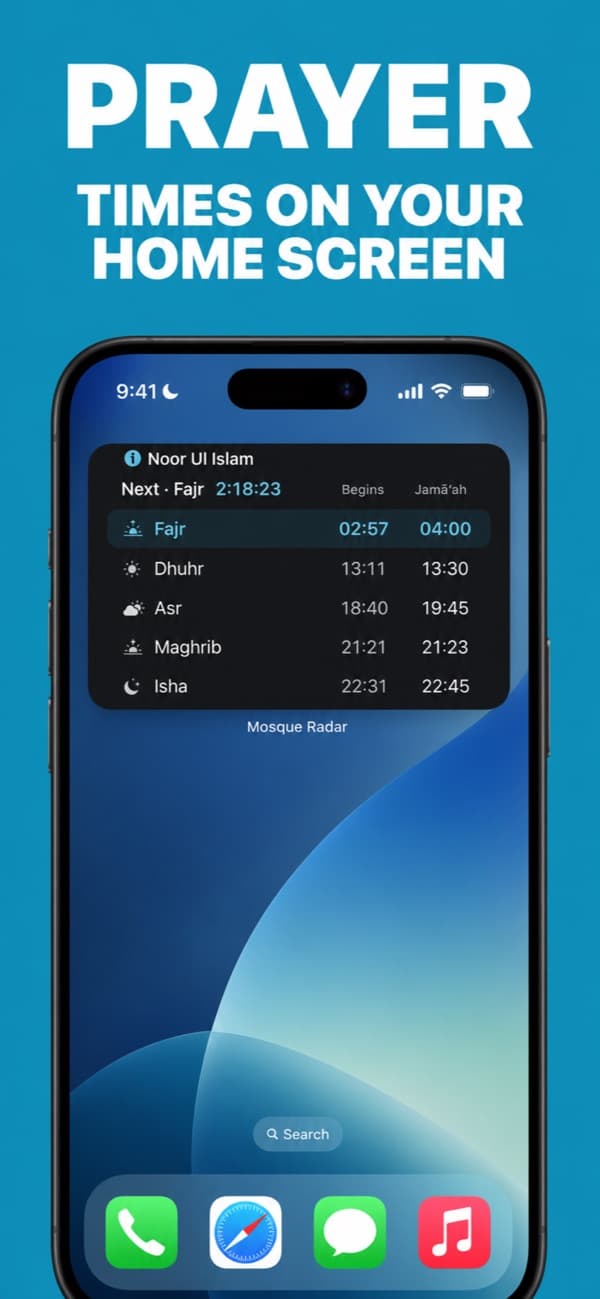 Mosque Radar on a phone, screen 3