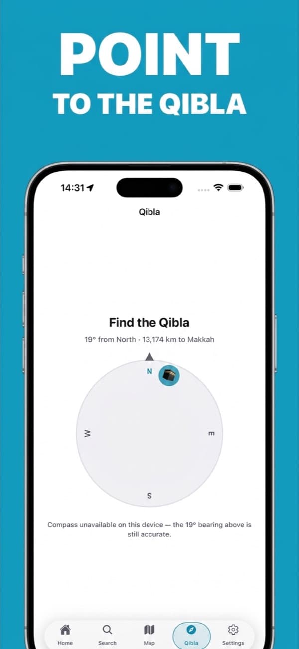 Mosque Radar on a phone, screen 5